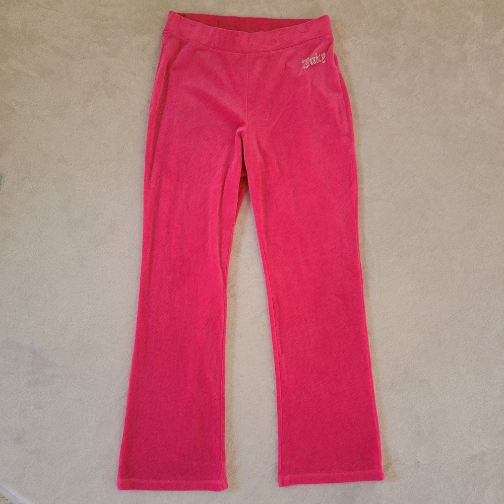 Juicy Couture Y2k Hot Pink Velour Track Pants Women’s M Wide Leg